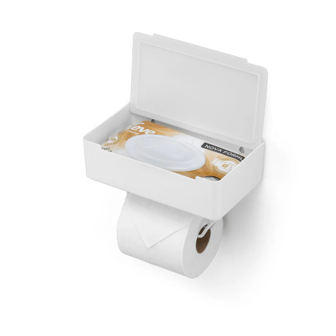 Suporte Papel Higiênico com Porta Objetos 3M Branco