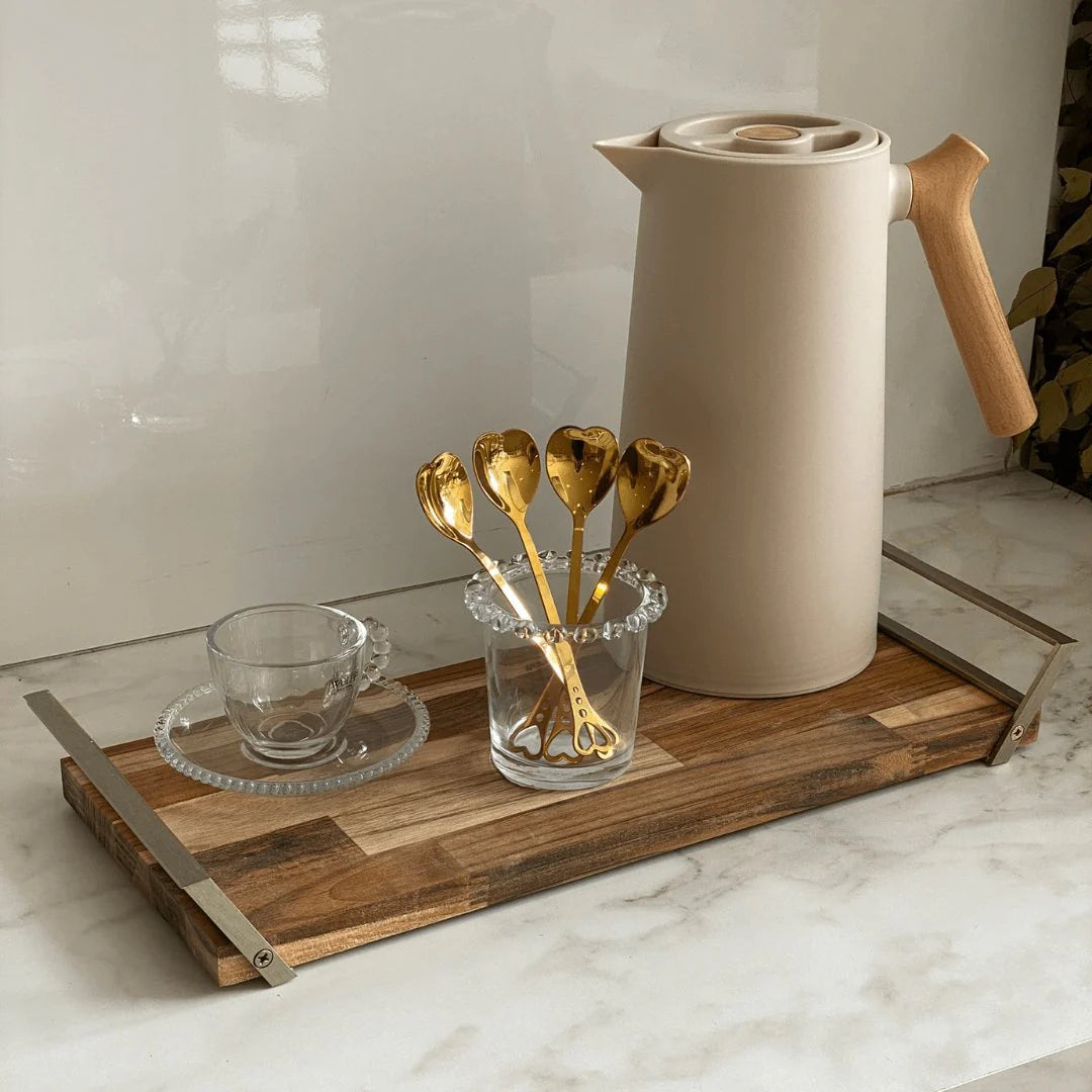 Copo Porta Talheres de Cristal de Chumbo com Detalhes em Formato de Coração